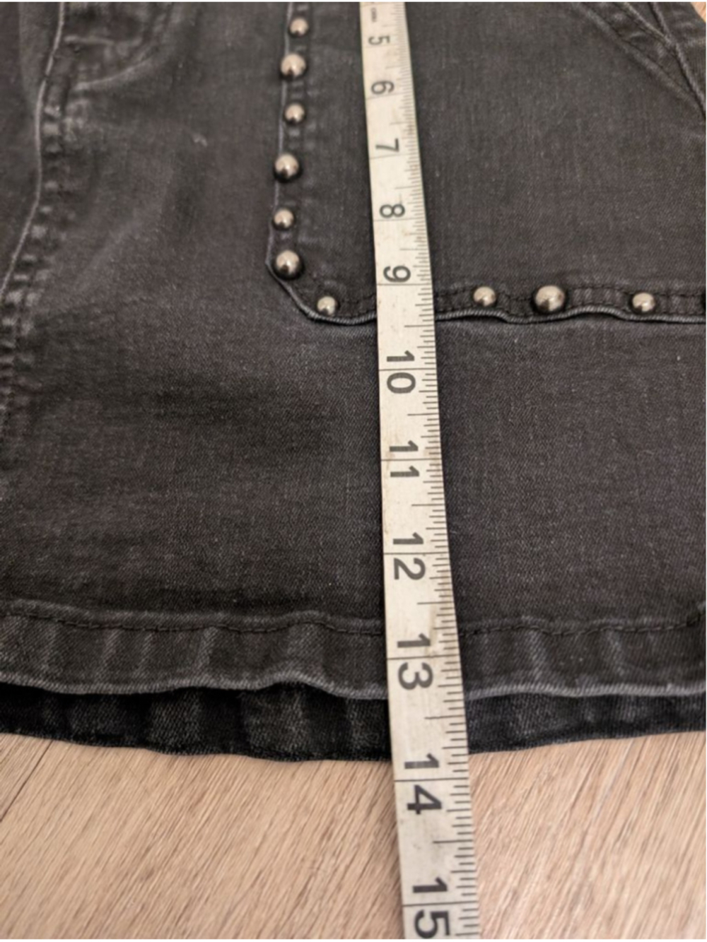 Women's Revolve Superdown Mona Studded Mini Skirt in Black Wash Med Steampunk - Picture 9 of 9